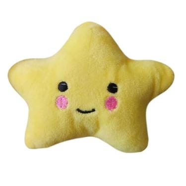 Imagem de Brinquedo Pelúcia Cachorro Cães Mordedor Pet Yorkshire Mini Shitzu Pinscher Chihuahua Filhotes - Estrela (Amarela)