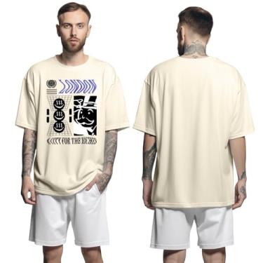 Imagem de Camisa Camiseta Oversized Streetwear Genuine Grit Masculina Larga 100% Algodão 30.1 London - Bege - P