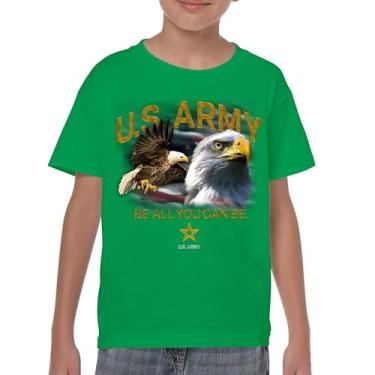 Imagem de Camiseta juvenil US Army Be All You Can Be American Military Strong Veteran DD214 Patriotic Armed Forces Licenciada Kids, Verde, M