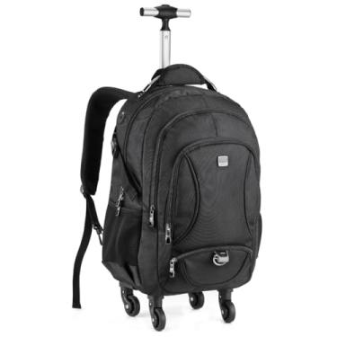 Imagem de Mochila Executiva com Rodas de 15,6 Polegadas e Alça de Mão, Preta