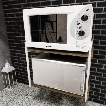 Imagem de Prateleira Nicho Estilo Industrial Cozinha Forno Eletrico Microondas 45x60cm Branco