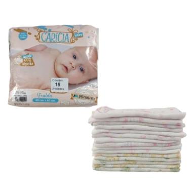 Imagem de FRALDA DE PANO DE BEBÊ 100% ALGODÃO COM 15 UNIDADES (Rosa)
