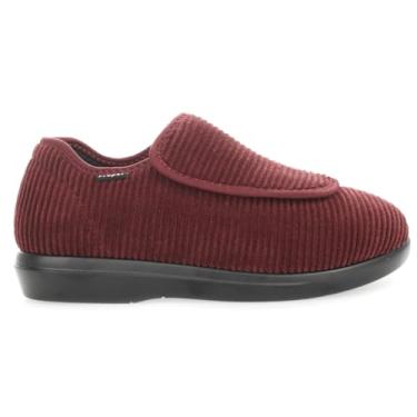 Imagem de Propét Pantufa feminina Cush N Foot, Veludo cotelê vinho, 6.5