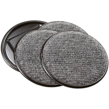 Imagem de SoftTouch 4291195N Copos redondos com fundo carpete para superfícies rígidas de piso (4 peças), 10 cm, cinza