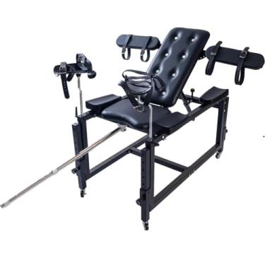 Imagem de LDMZ Cadeira de sexo com máquina de sexo, cadeira ajustável multifuncional de obediência SM com algemas de tornozelo, algemas, móveis sexuais(Sex chair with dildo holder)