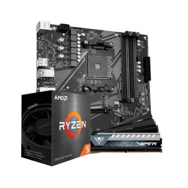 Imagem de Kit Upgrade AMD Ryzen 5 5600G Placa Mãe B550M DDR4 Memoria RAM 32GB 32