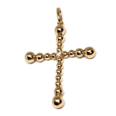 Imagem de Pingente em Ouro 18K Crucifixo Esferas - Elegancy Joias