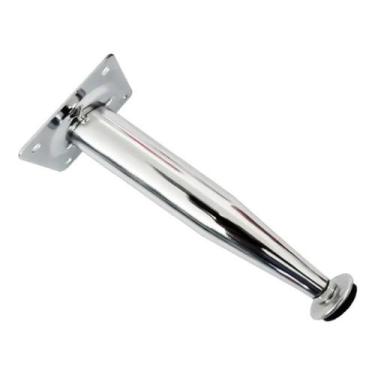 Imagem de Pé Caad P/ Móveis 22cm P/ Armários 02 Peças Metal Cromado - comercialo