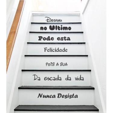 Imagem de Adesivo Decorativo de Para Escada ou Parede Frase Ultimo Degrau - Gaud