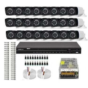 Imagem de Kit 32 Cameras Segurança Hd Dvr Intelbras 32ch mhdx Alta Resolução c/ 