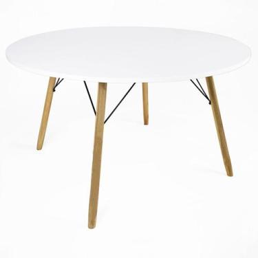 Imagem de Mesa Redonda 120cm Eiffel Eames Sala Jantar Pés De Madeira - E-LITORAL
