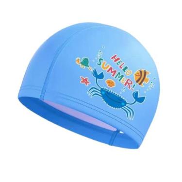 Imagem de Touca De Natação Infantil Profissional Hello Summer - Hero Band, Azul 