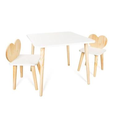 Imagem de Kit Mesa e 2 Cadeiras Infantil Coração - Eita Casa Perfeita, Pinus