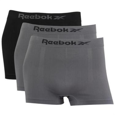 Imagem de Kit 3 Cuecas Boxer Masculina Reebok Classic Microfibra Lisa, 1preto, 2