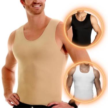 Imagem de Cinta Regata Modeladora Camiseta Masculina Bege Tamanho G - Ideal Prod