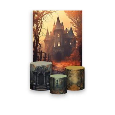 Imagem de Painel De Festa Vertical 1,50 x 2,20 + Trio De Capas Cilindro - Hallow