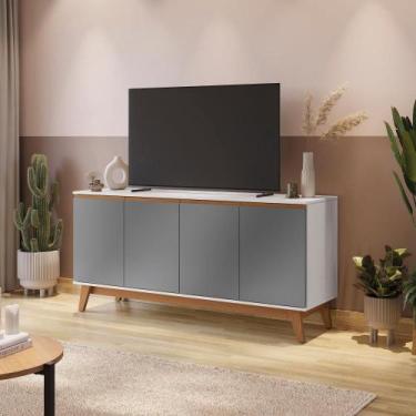 Imagem de Aparador Kappesberg 4 Portas Branco/Chumbo 156cm