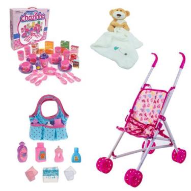 Imagem de Kit Brinquedos Infantil Acessórios Para Bonecas Com Bolsinha - DM Toys