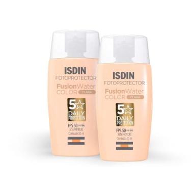 Imagem de Kit com 2 Isdin Fotoprotector FPS50 Fusion Water Color Pele Clara 50ml