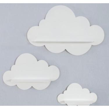 Imagem de Trio De Nichos Modelo Nuvem Em Mdf Quarto De Bebê - Prateleira - Lalu 