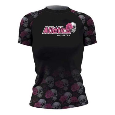 Imagem de Rash Guard Pink Skull Feminina MC Atlética Esportes, GG