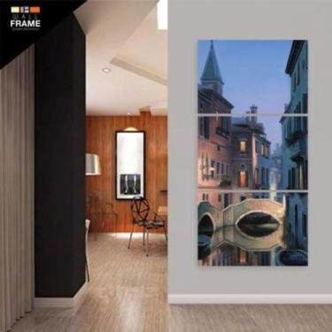 Imagem de Quadro Decorativo Cidade Vertical Para Sala Hall 3 Peças - NEYRAD