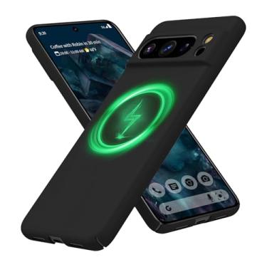 Imagem de GRECAZO Capa Magnética Fina Adequada para Google Pixel 8 Pro 17.0 cm (2024) Ultrafina, Leve, Durável, Minimalista, Fosca, Rígida, Rígida, MagSafe com Anel de Puxar À Prova de Choque Corda