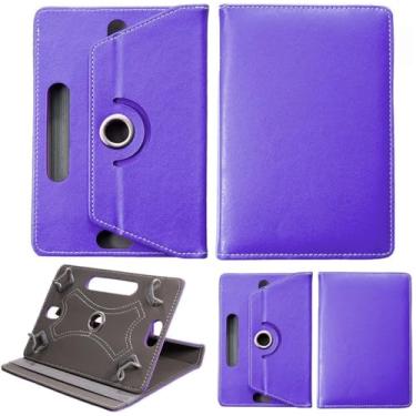 Imagem de Capa universal para 20 cm, capa protetora de couro PU com suporte multiângulo para 20.3 cm, Samsung, Lenovo, Huawei, Acer, Fire Tab e todos os outros tablets de 8 polegadas (roxo)