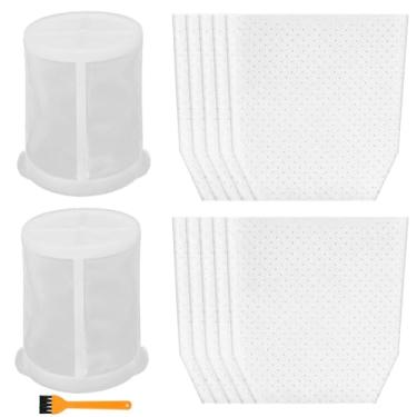 Imagem de Pacote com 10 filtros de aspirador de pó T-03193 para Makita + 2 pacotes de pré-filtro 451208-3 para modelos Makita Cordless Vacuums XLC02ZB, XLC02ZW, XLC02RB1W, XLC02R1B, LC01Z, BCL180W, Part 443060