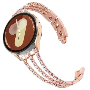 Imagem de Surace Pulseira feminina compatível com Galaxy Watch 7/6/5/4 de 40 mm e 44 mm, ouro rosa
