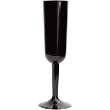 Imagem de Flautas de festa de champanhe de plástico preto, 4 unidades