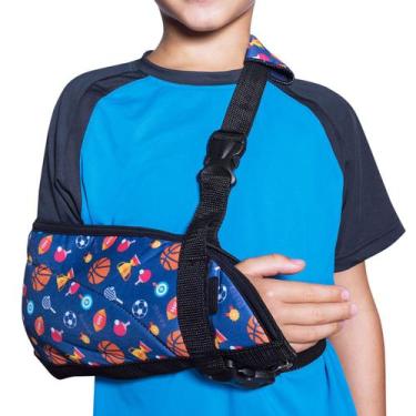 Imagem de Tipóia Ortopédica Infantil Bilateral Ombro Braço Kestal,  Azul