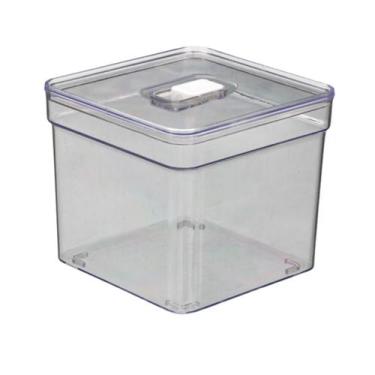 Imagem de Caixa Organizadora Quadrado Com Tampa Transparente Multiuso 1 UN - PLA
