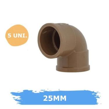 Imagem de Kit 5 Cotovelos Joelho 3/4  90 25mm Soldável Marrom - FORTLEV