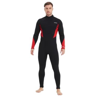 Imagem de Aunua Roupa de mergulho masculina com zíper nas costas de 5 mm Superstretch Neoprene GBS Seams Surfing Suit (6051-XL)