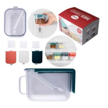 Imagem de Porta condimento de acrilico com colher + tampa e autoadesivo colors n