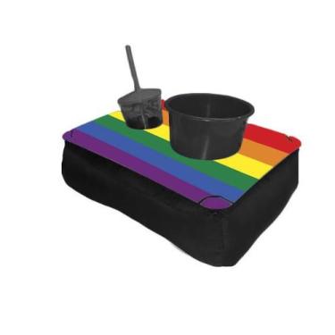 Imagem de Almofada Bandeja Pipoca Balde e 1 Copo Suede Macio e Madeira Personali