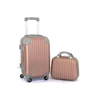 Imagem de Mala De Viagem Media 23kg + Frasqueira Com Abs Rodinhas 360 - BLACKLIO