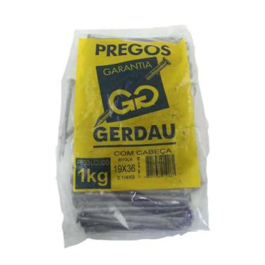 Imagem de Pregos Gerdau 19x36 C/cabeça Aço Oxidado 1kg