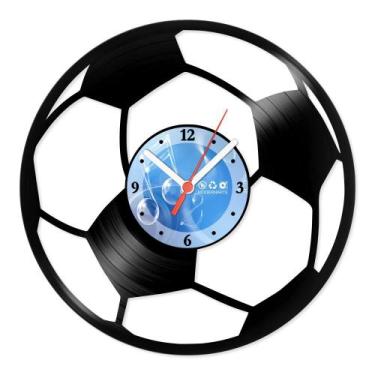 Imagem de Relógio De Parede Disco Vinil Esportes - Bola de Futebol - VES-004 - M