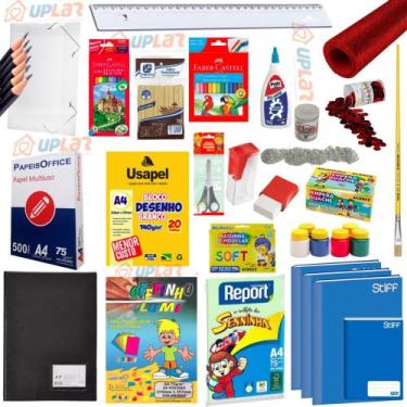 Imagem de kit lista de material escolar voltas aulas 2023 ensino fundamental - U