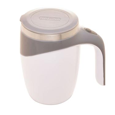 Imagem de Caneca Mixer de Aço Inox com Tampa Branca 440ml 2899 - Lyor