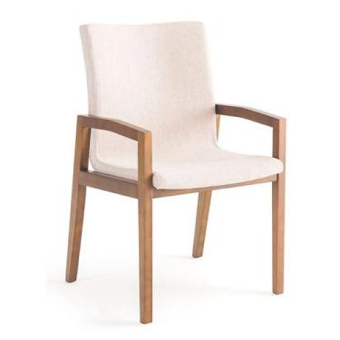 Imagem de Poltrona Lorena com Braços Madeira Imbuia Assento em Poliéster - DECOR