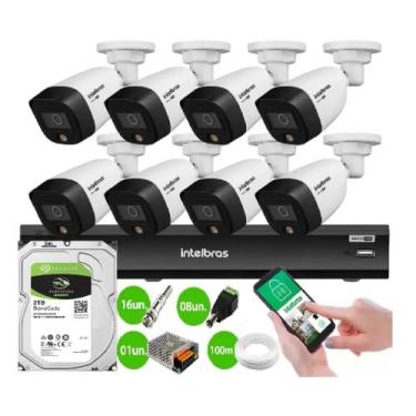 Imagem de Kit 8 Câmeras Segurança VHD 1220 B Full Color Full HD 1080p Gravador i