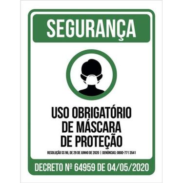 Imagem de Kit 3 Placas De Segurança - Uso Obrigatório De Máscara