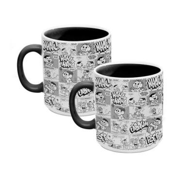 Imagem de Caneca Porcelana Turma da Mônica Quadrinhos Preto e Branco - Kathavent