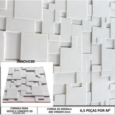 Imagem de Forma Molde Gesso 3D Mosaico Liso 40x40cm em ABS Virgem 2mm IN311 - IN