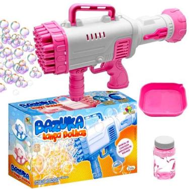 Imagem de Super Pistola Lança Bolhas de Sabão Máquina Bolinhas Automática 32 fur