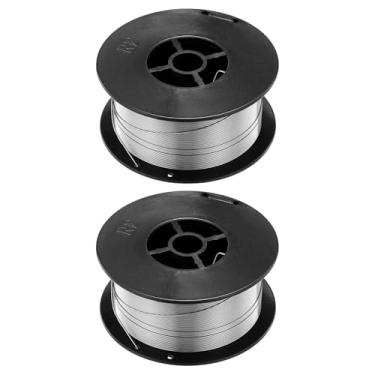 Imagem de HARFINGTON 2 peças de fio de solda MIG de aço inoxidável ER308L 0,031 polegadas, carretel de 9 kg, fio MIG de aço suave de baixo carbono com baixo respingo para soldagem a gás em todas as posições