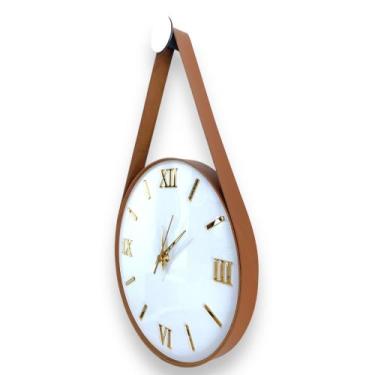Imagem de Relógio Parede Adnet 30cm Branco (Silencioso), Algarismos Romanos 3D D